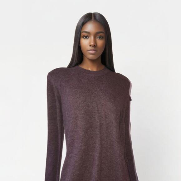 LNA Open Shoulder Purple Knit Top - Picture 1 of 8